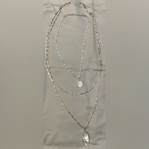 Stella and Dot Multi-strand necklace, silver, reversible